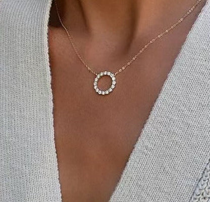 T Circle Diamonds Necklace