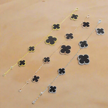Magic Alhambra Five Black Motifs Bracelet
