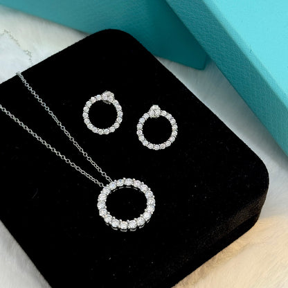 T Circle Diamonds Earrings