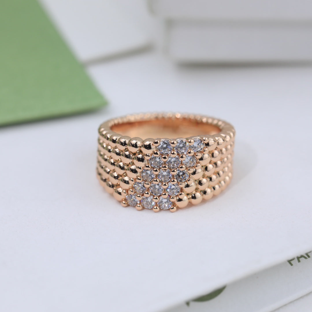 Perlée Diamonds Five Rows Ring