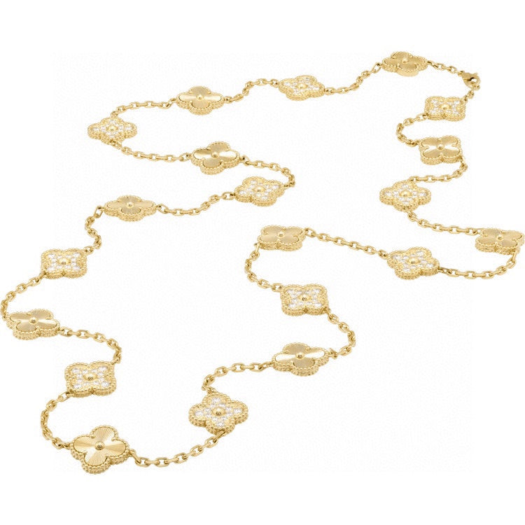 Vintage Alhambra 20 Motifs Long Necklace