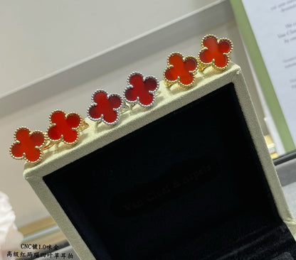 Vintage Alhambra Carnelian Earrings