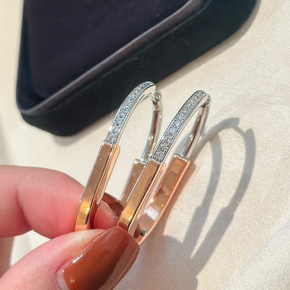 T Lock Diamond Earrings