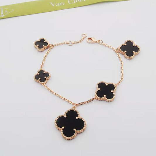 Magic Alhambra Five Black Motifs Bracelet