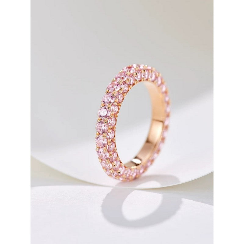 T Pink Crystal Ring
