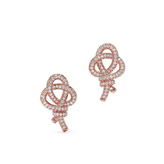 T Keys Woven Diamond Earrings