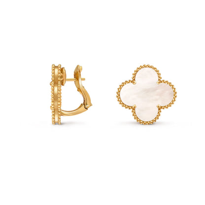 Magic Alhambra MOP Big Clover Earrings