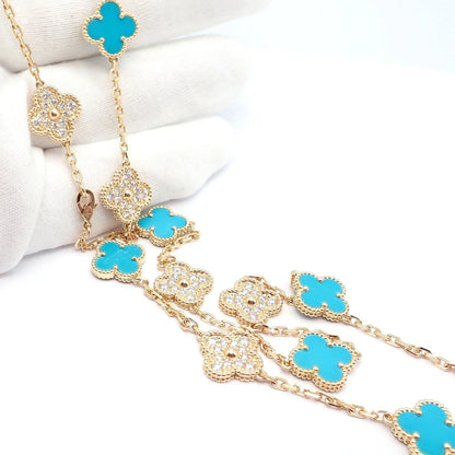 Vintage Alhambra 20 Motifs Long Necklace